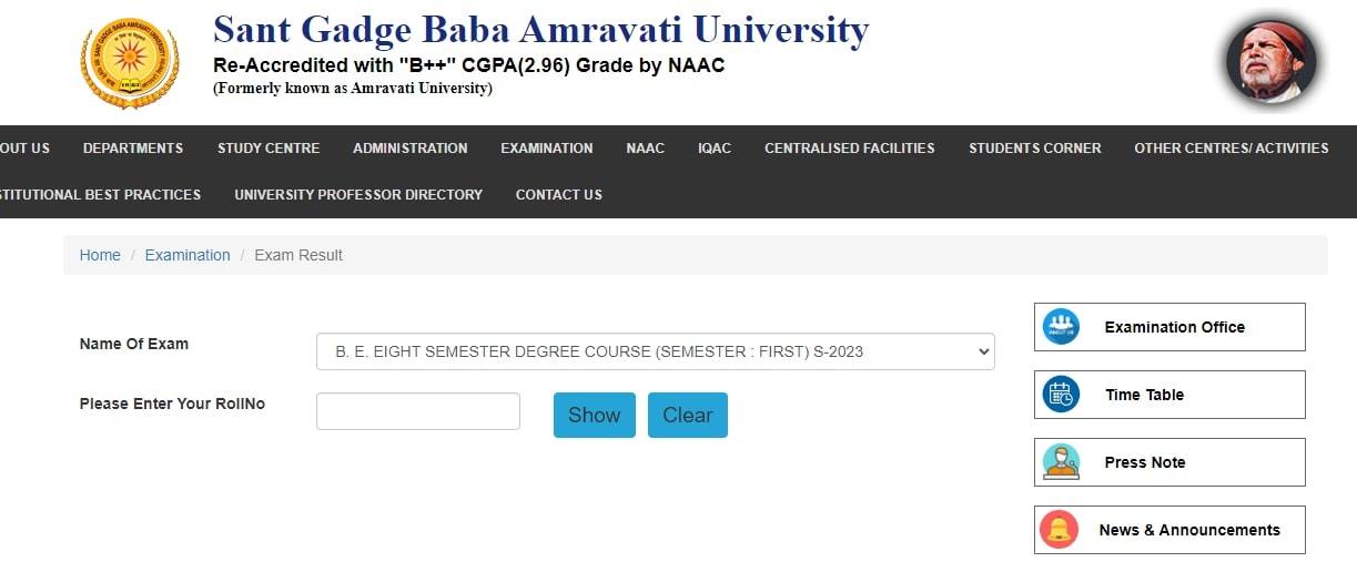 www.sgbau.ac.in Result 2024 Detailstaazatimehindi