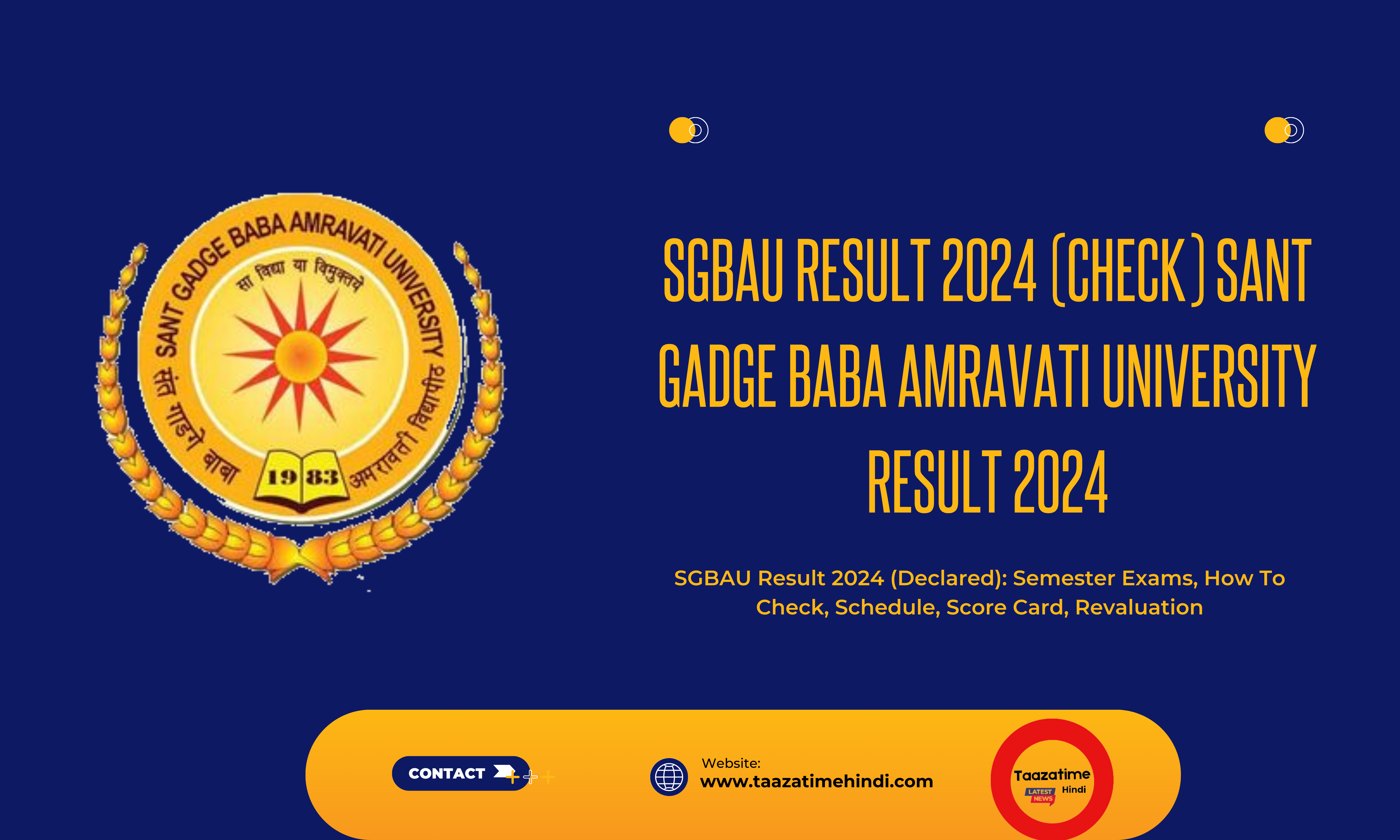 SGBAU Result 2024 (Check) Sant Gadge Baba Amravati University Result 2024
